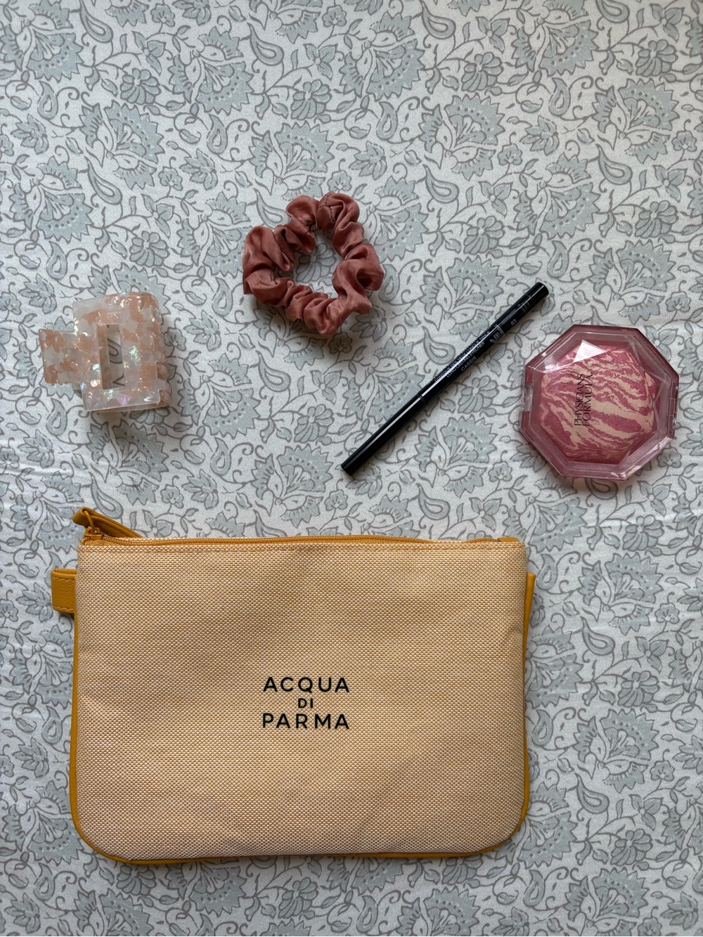 Acqua di Parma Pale Yellow Canvas Cosmetic Pouch